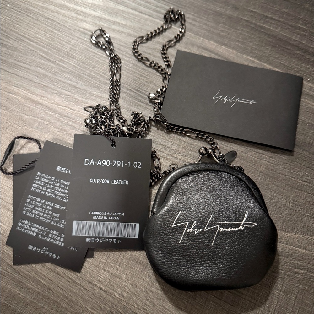 NWT Yohji Yamamoto black clasp coin pouch